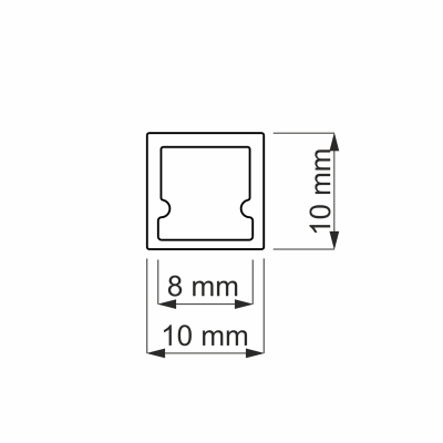 Plastprofil 10x10mm 2m