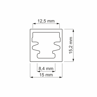 Plastprofil 15x15mm 2m