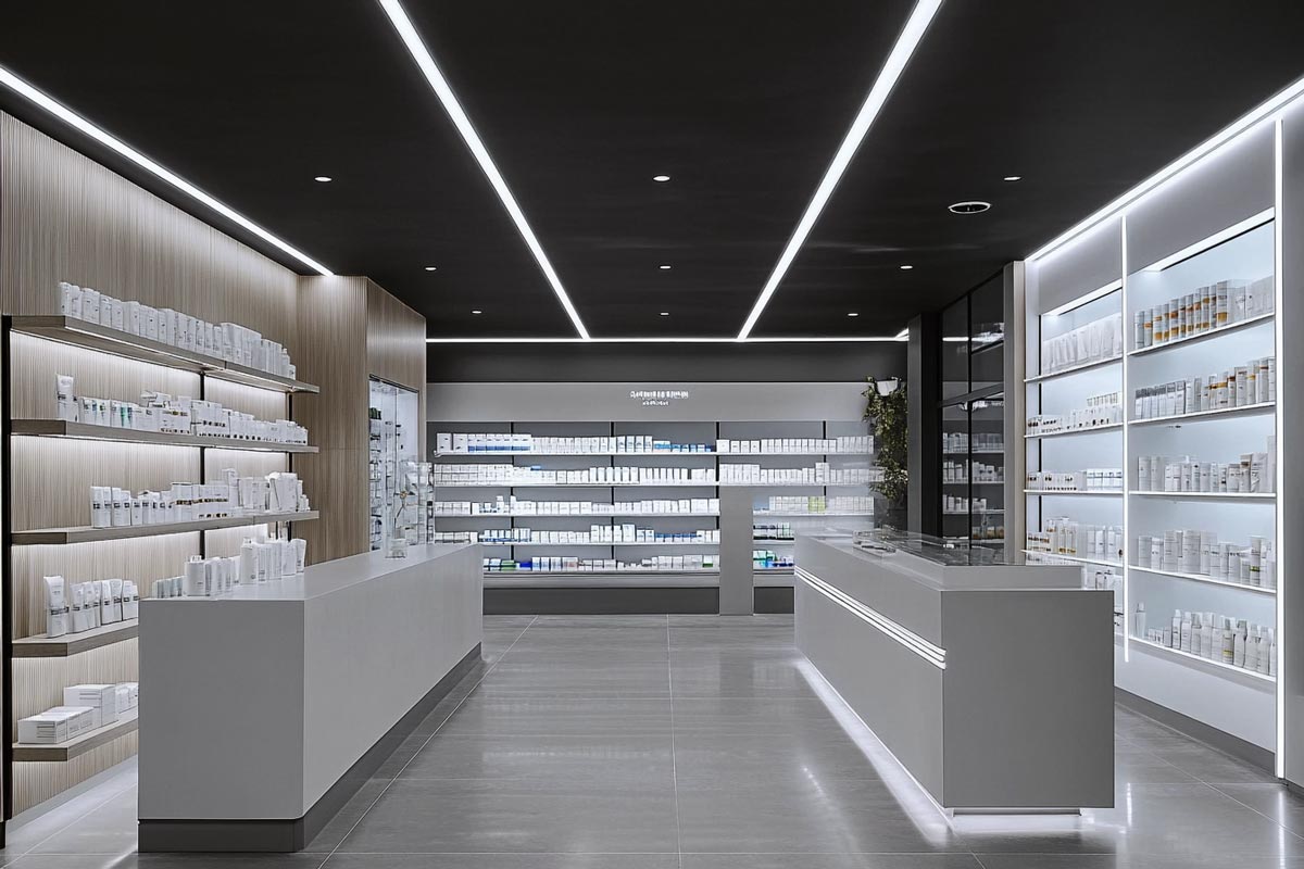 Belysning i apotek butik