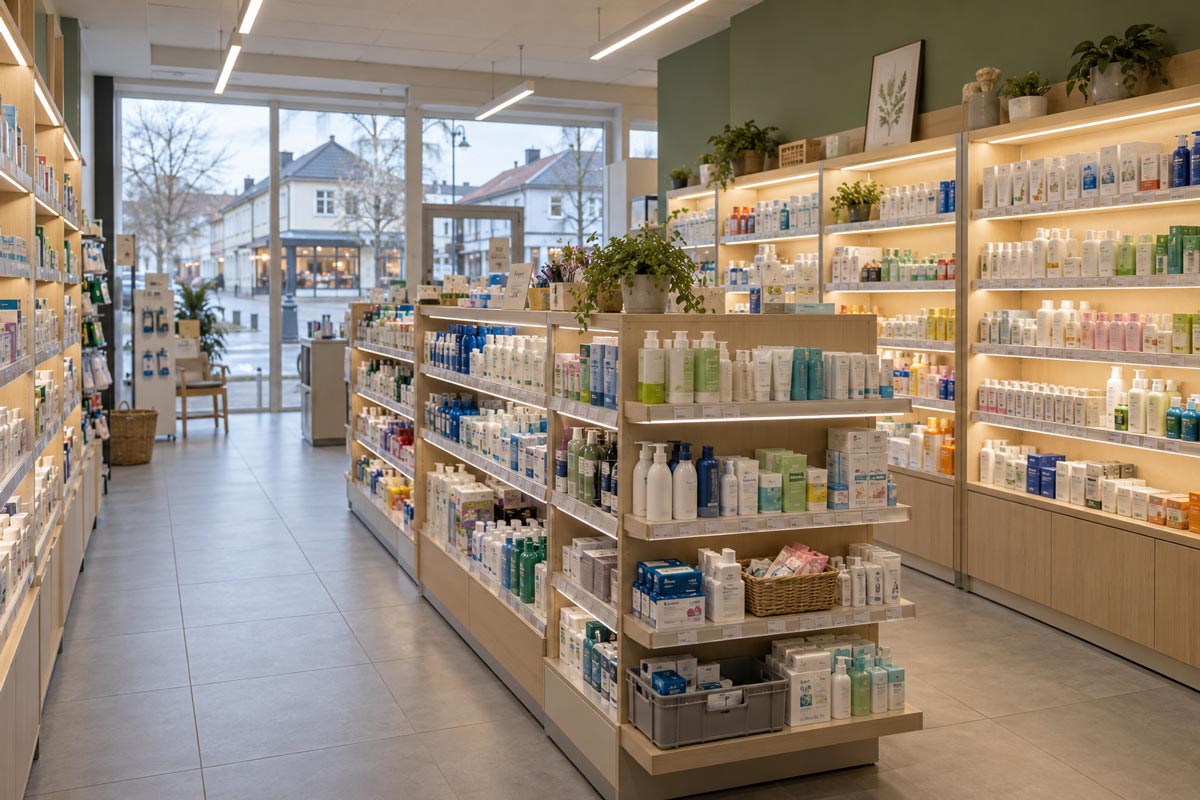 Hyllbelysning medicin, smink, parfym, hygien
