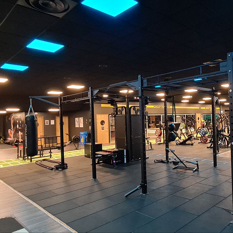 RGB led paneler i träningslokal och gym