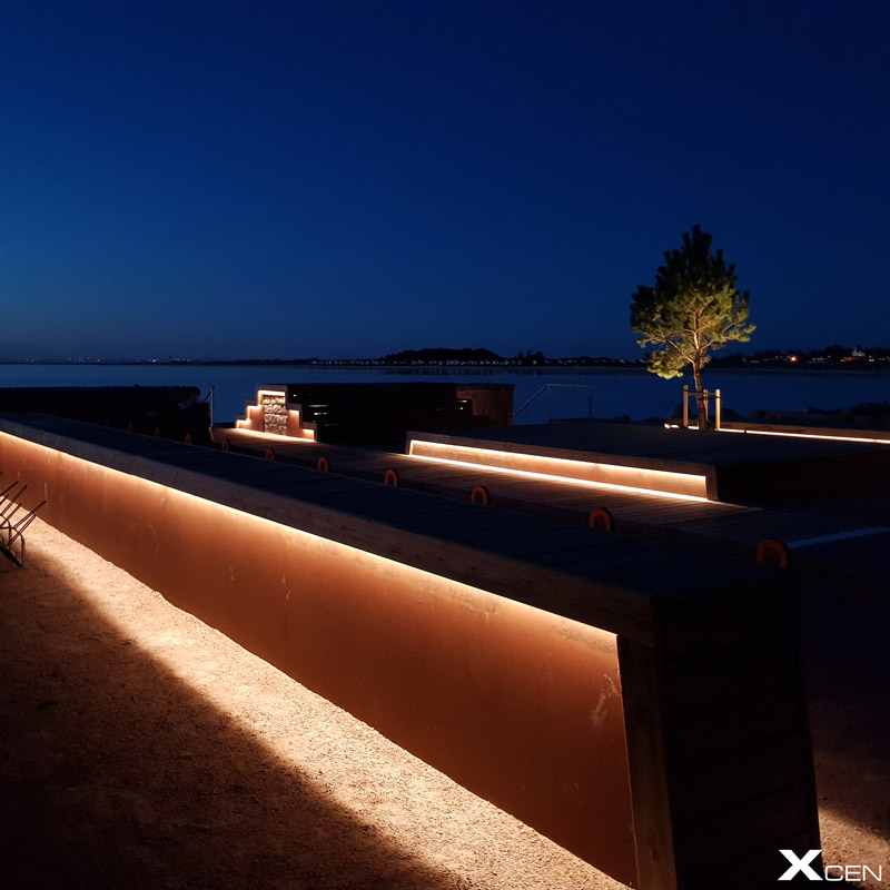 Linjär utomhusbelysning Stens brygga