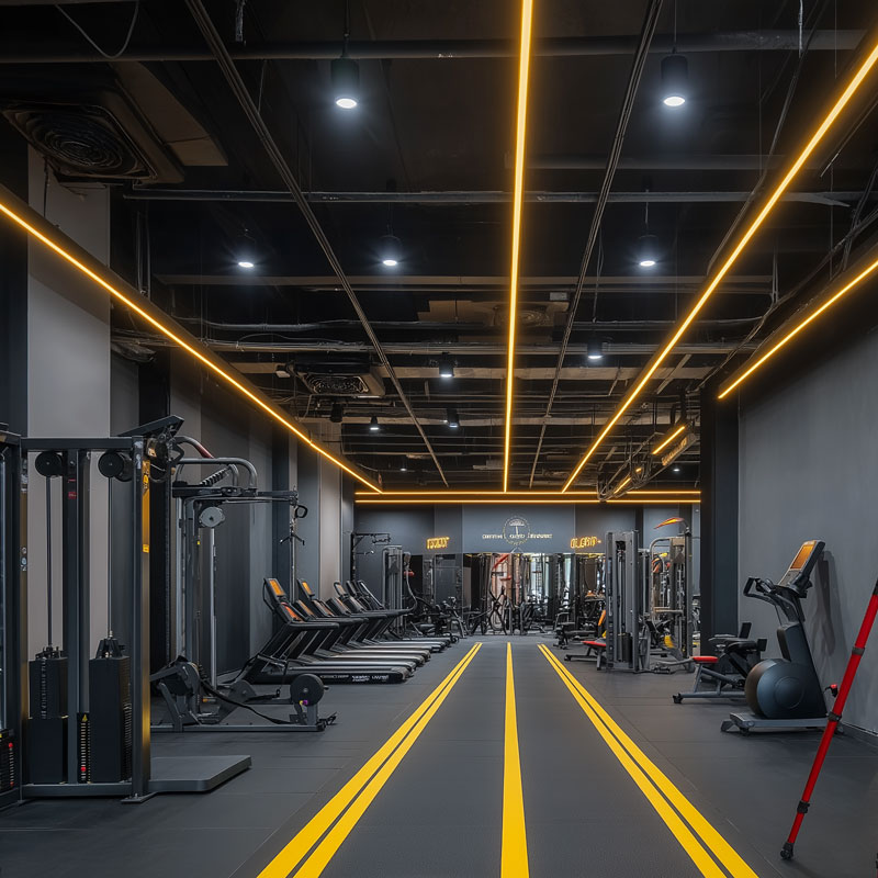 Färgat ljus sportcenter idrottshall
