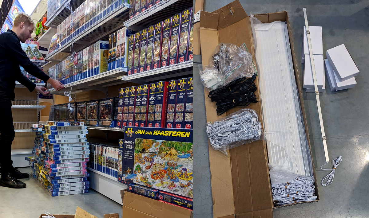 ledlister hyllplan belysning